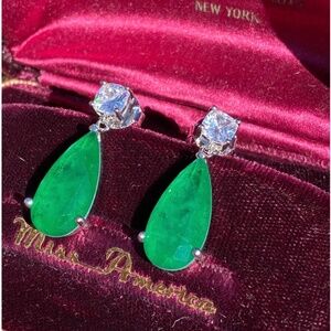 ❤️ Vibrant Green Lab-Created Emerald Dangle and Drop Earrings